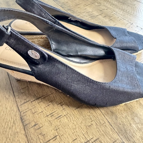 Charter Club Black Slingback Sandals Peep-Toe - Picture 2 of 6